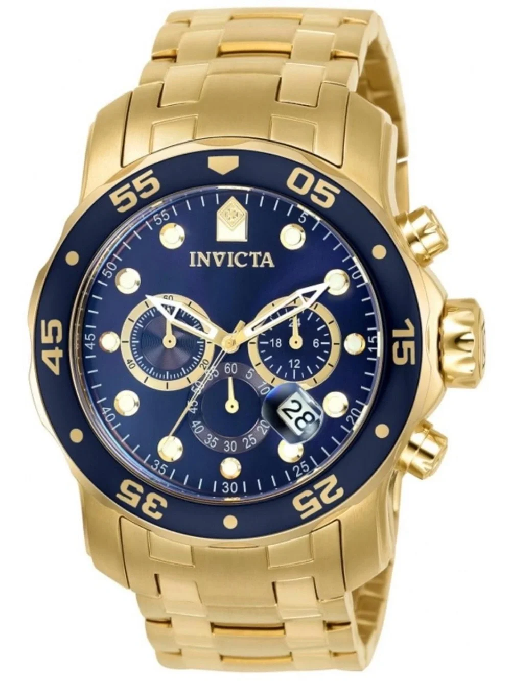 Invicta Pro Diver SCUBA Men's Watch - 48mm, Gold Blue Dial New